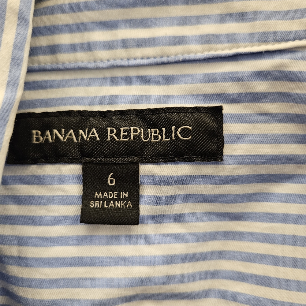 Banana Republic Riley Tailored Fit Blue Stripe Size 6